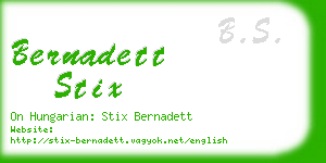 bernadett stix business card